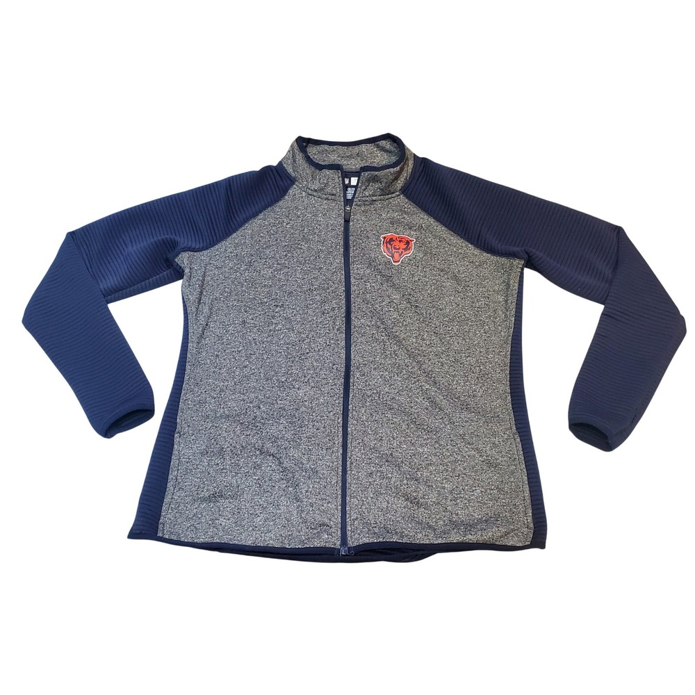 Women's NFL Team Apparel Chicago Bears Zip-Up Fleece Jacket Sweatshirt Size XL